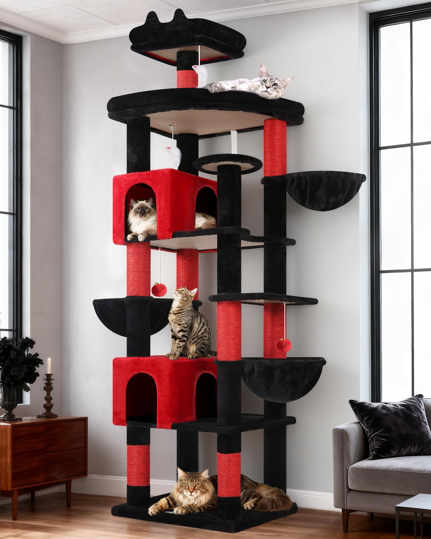 82-Inch Heavy-Duty Cat Tree with Condos & Perches