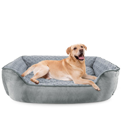 Human-Sized Faux Fur Pet Bed with Pillow Set