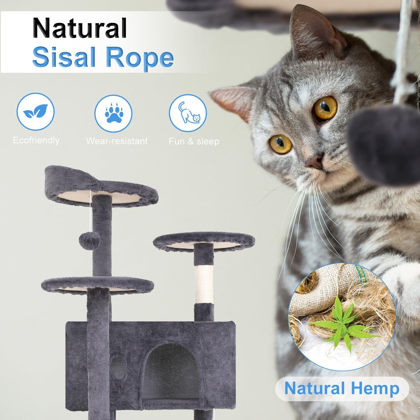 Multi-Level Cat Tree with Condo & Scratching Posts