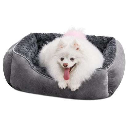 Human-Sized Faux Fur Pet Bed with Pillow Set