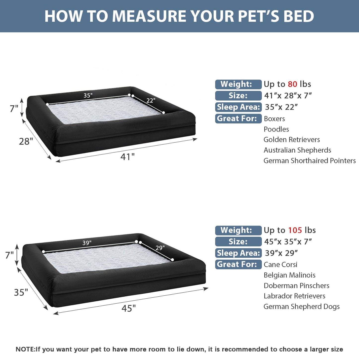 XL Orthopedic Dog Sofa Bed with Waterproof Cover