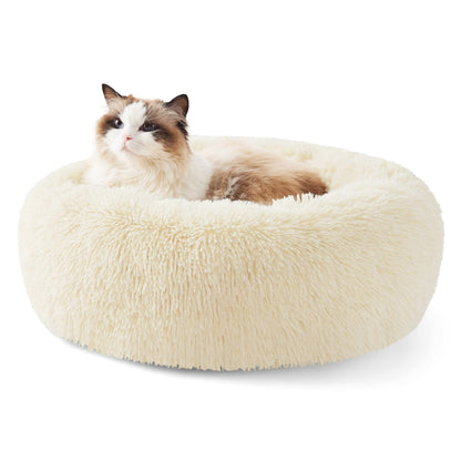 Calming Donut Pet Bed with Washable Faux Fur