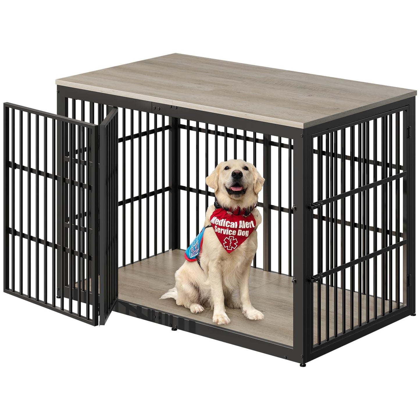 XXL Wooden Dog Crate Furniture with Foldable Door