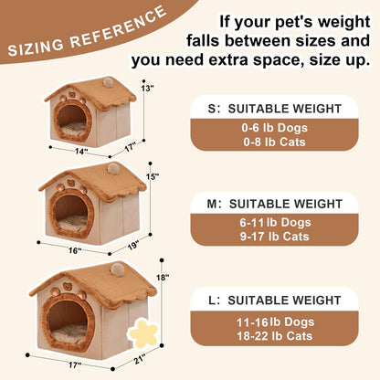 Indoor Pet Cave Bed for Small Dogs & Cats