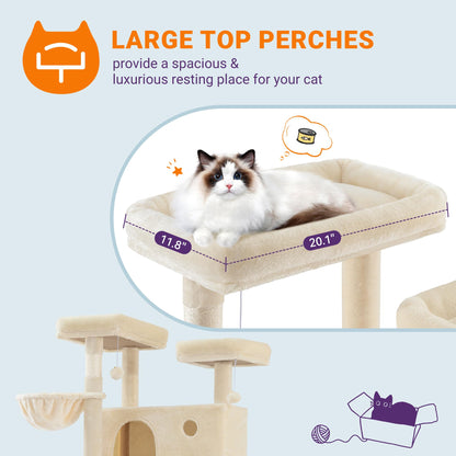 81-Inch Multi-Level Cat Tree with Condo & Hammock