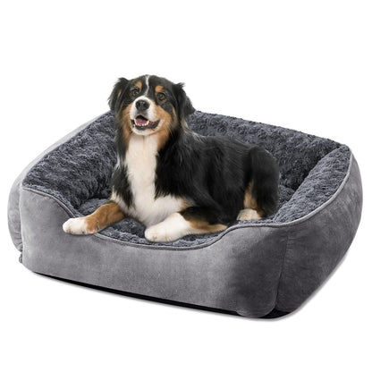 Human-Sized Faux Fur Pet Bed with Pillow Set