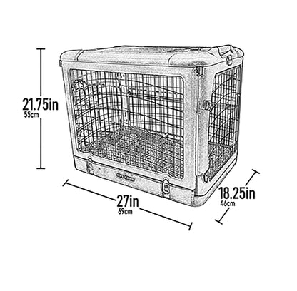 4-Door Steel Pet Crate with Plush Bed & Travel Bag