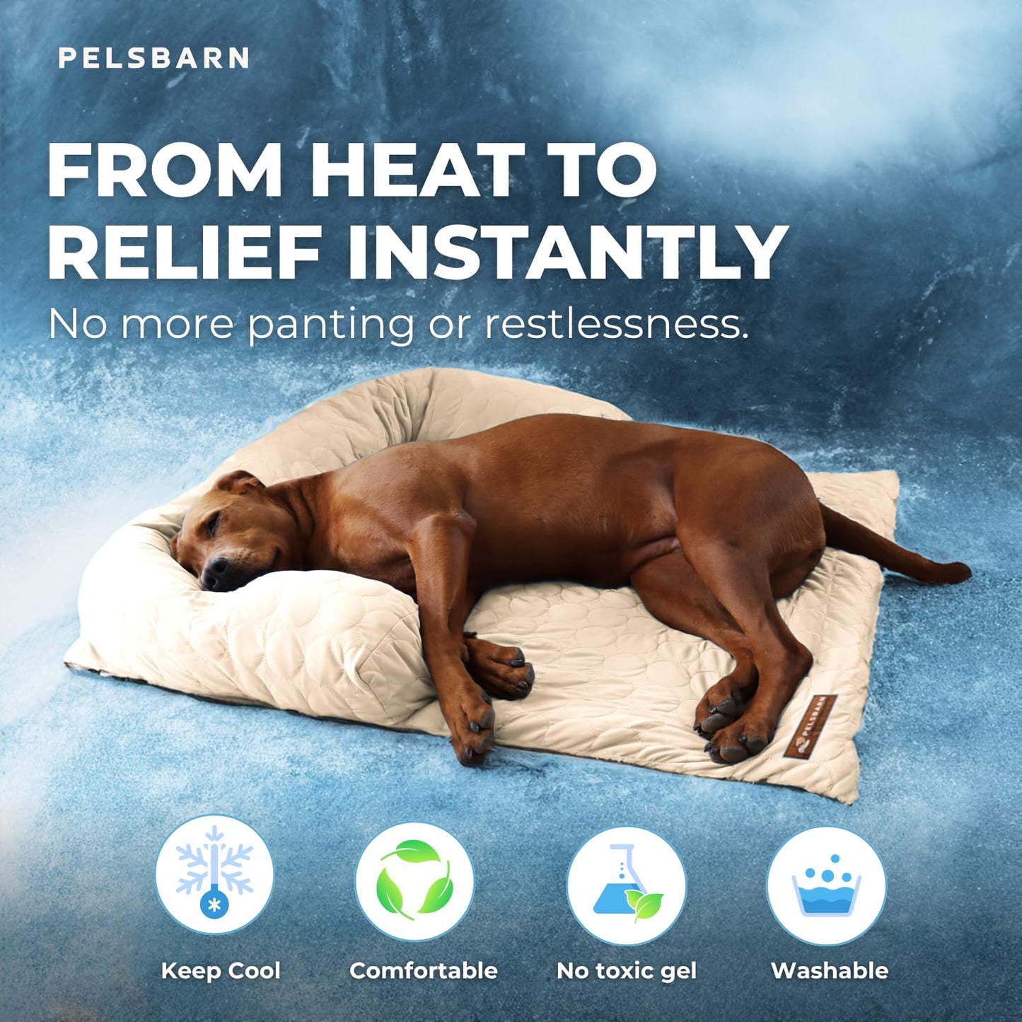 Self-Cooling Pet Bed with Washable Cover