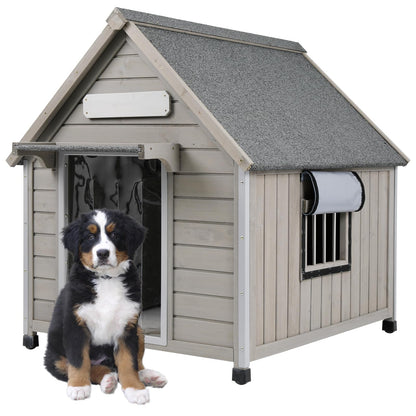 Wooden Dog House with Waterproof Roof & Window