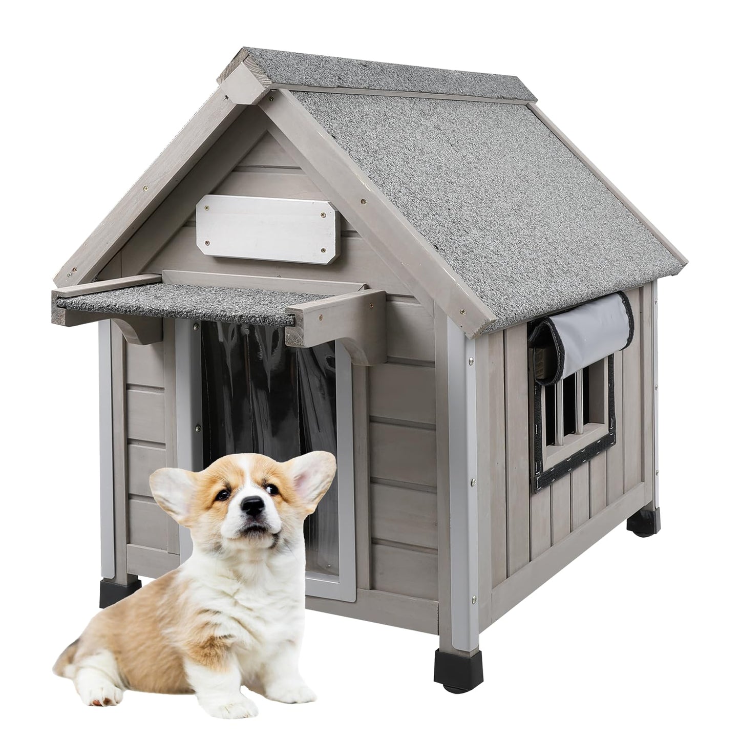 Wooden Dog House with Waterproof Roof & Window