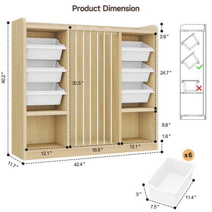 Toy Storage Organizer with Removable Bins & Shelf