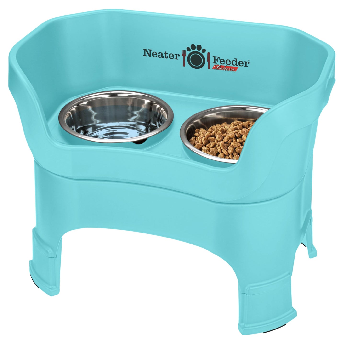 Adjustable Elevated Pet Bowl Set with Splash Guard