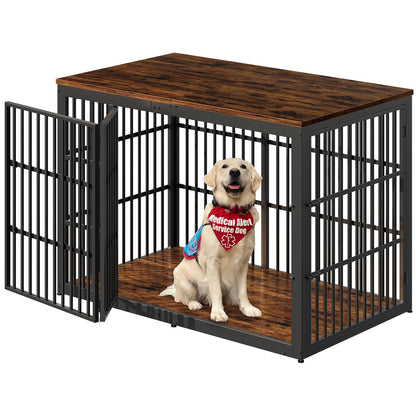 XXL Wooden Dog Crate Furniture with Foldable Door