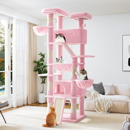 81-Inch Multi-Level Cat Tree with Condo & Hammock