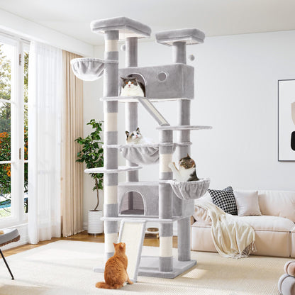 81-Inch Multi-Level Cat Tree with Condo & Hammock