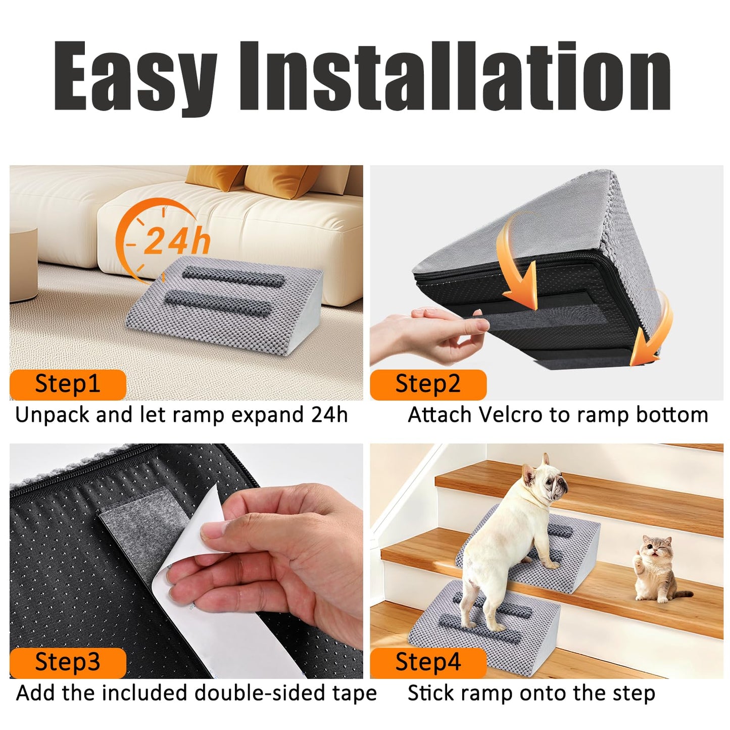 Gentle Slope Pet Ramp with Washable Cover