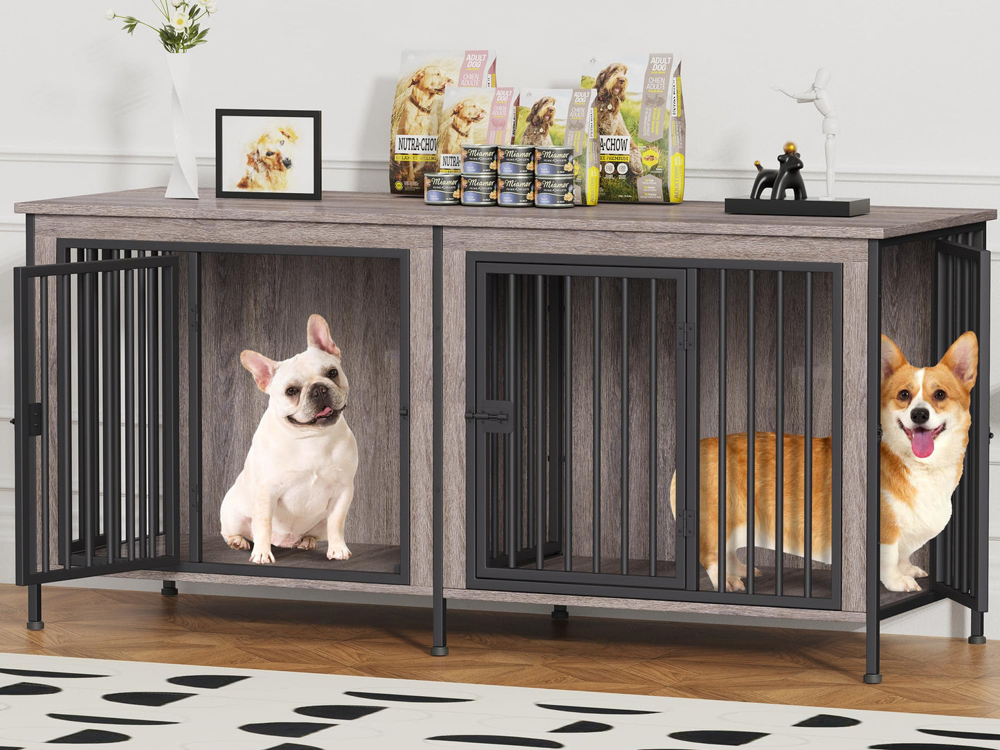 Single & Double Dog Crate Furniture TV Stand