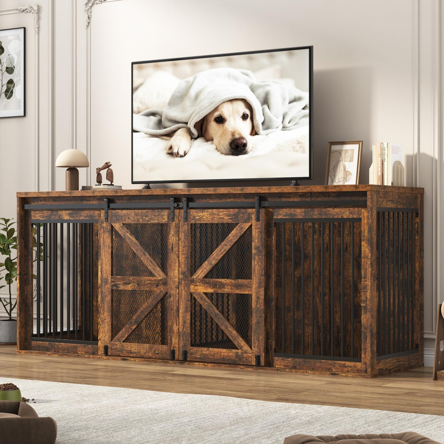 Dog Crate Furniture with Sliding Doors
