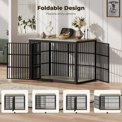 XXL Wooden Dog Crate Furniture with Foldable Door