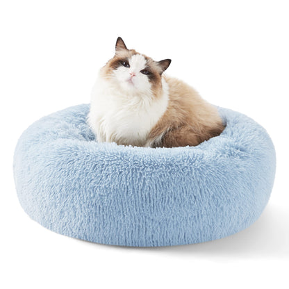 Calming Donut Pet Bed with Washable Faux Fur