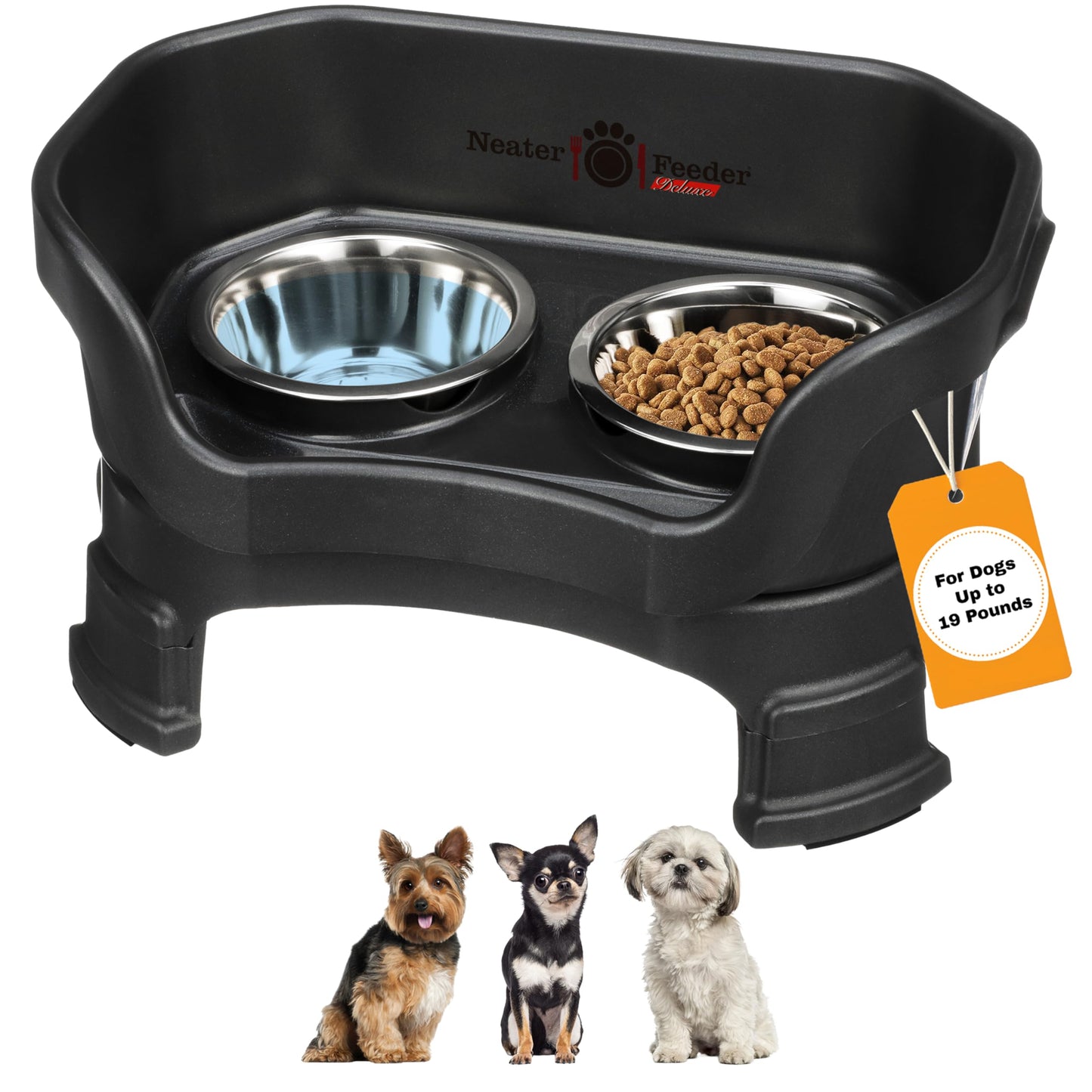 Adjustable Elevated Pet Bowl Set with Splash Guard
