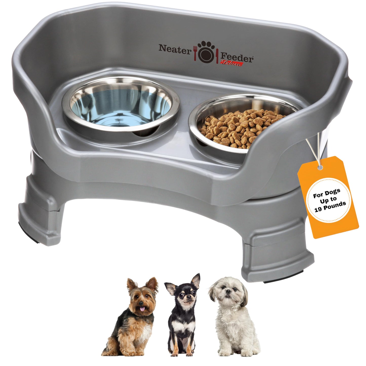 Adjustable Elevated Pet Bowl Set with Splash Guard