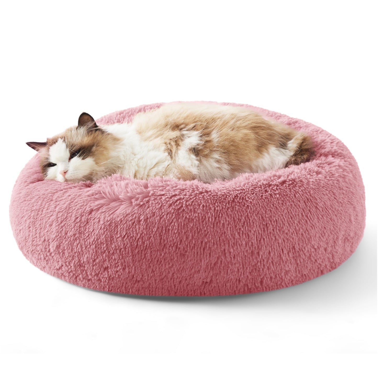 Calming Donut Pet Bed with Washable Faux Fur