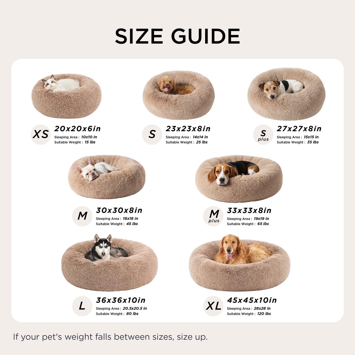 Calming Donut Pet Bed with Washable Faux Fur