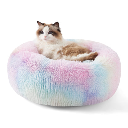 Calming Donut Pet Bed with Washable Faux Fur