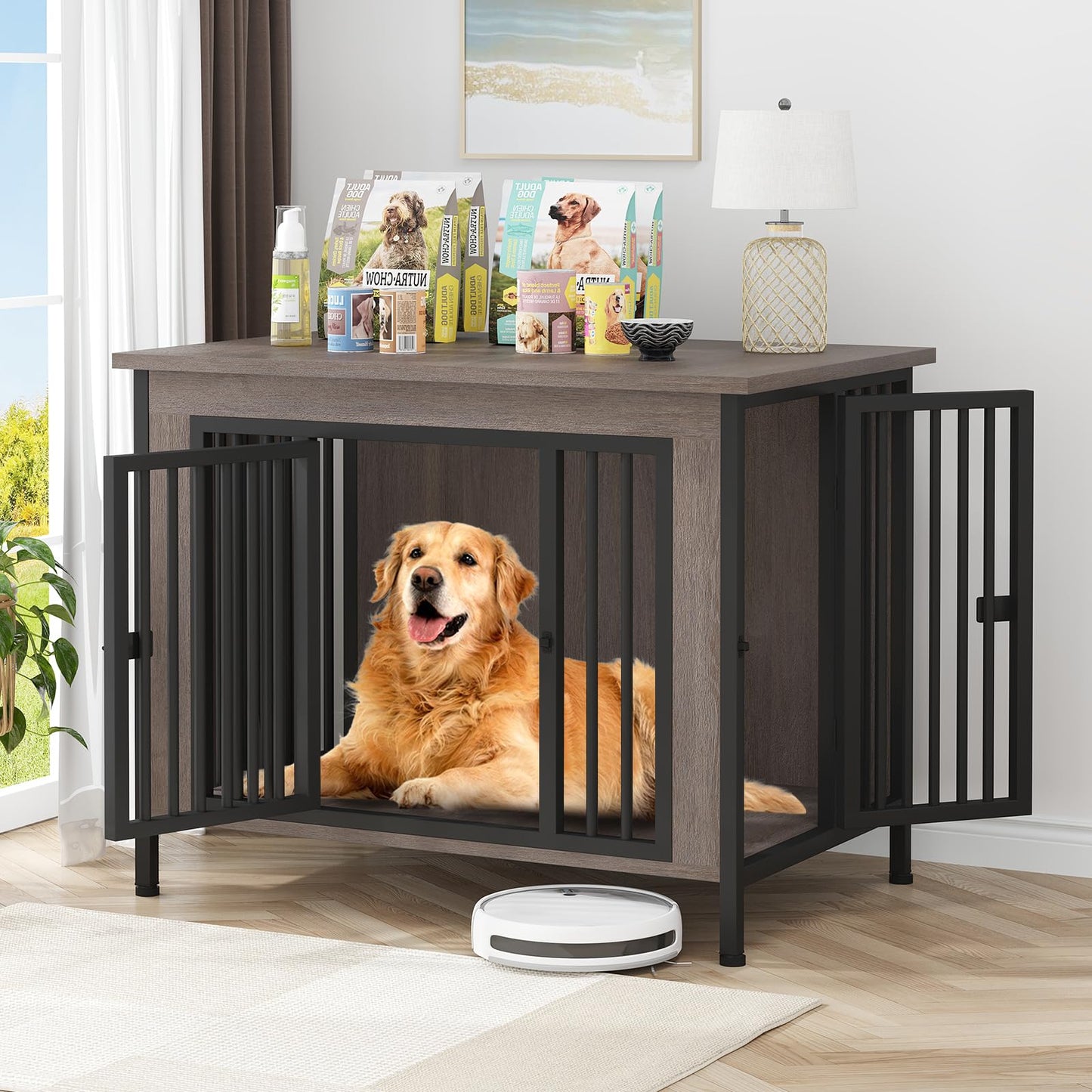 Single & Double Dog Crate Furniture TV Stand