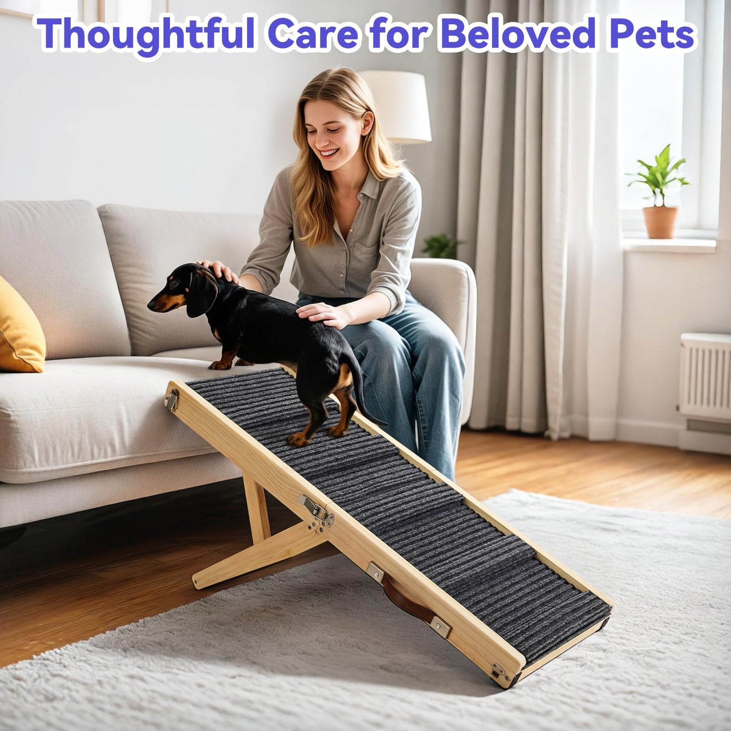 Foldable Adjustable Pet Ramp for Couch and Sofa