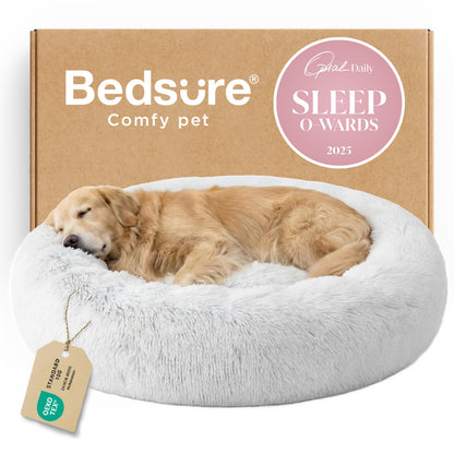 Calming Donut Pet Bed with Washable Faux Fur