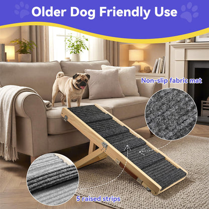 Foldable Adjustable Pet Ramp for Couch and Sofa
