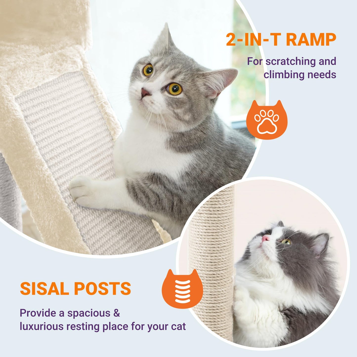 81-Inch Multi-Level Cat Tree with Condo & Hammock