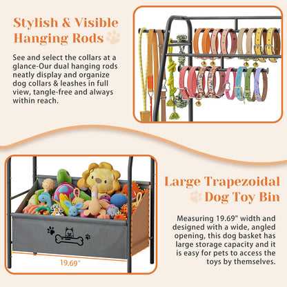 Large Pet Toy Storage Cabinet with Leash Hook