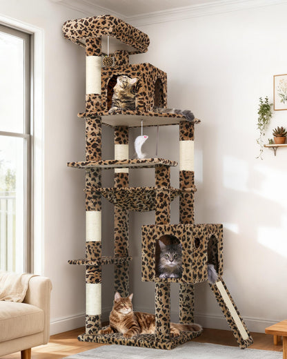 70-Inch Heavy-Duty Cat Tree with Condo & Hammock