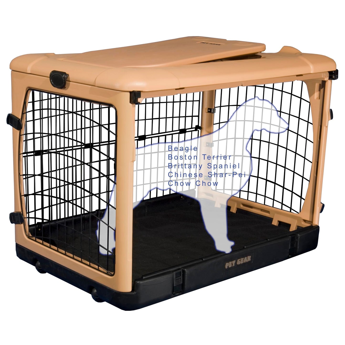 4-Door Steel Pet Crate with Plush Bed & Travel Bag