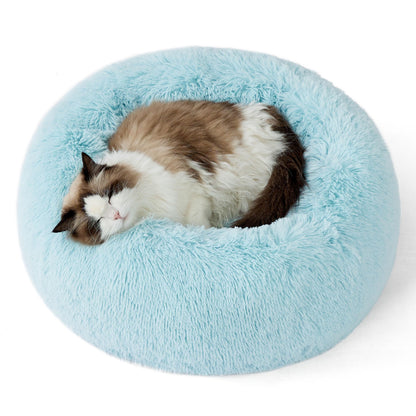 Calming Donut Pet Bed with Washable Faux Fur