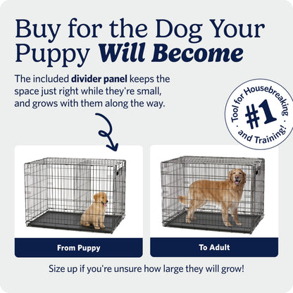 30-Inch Double Door Folding Dog Crate with Divider