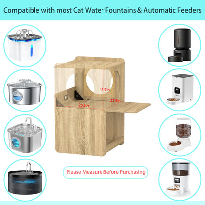 Elevated Pet Feeding Station with Storage Shelf