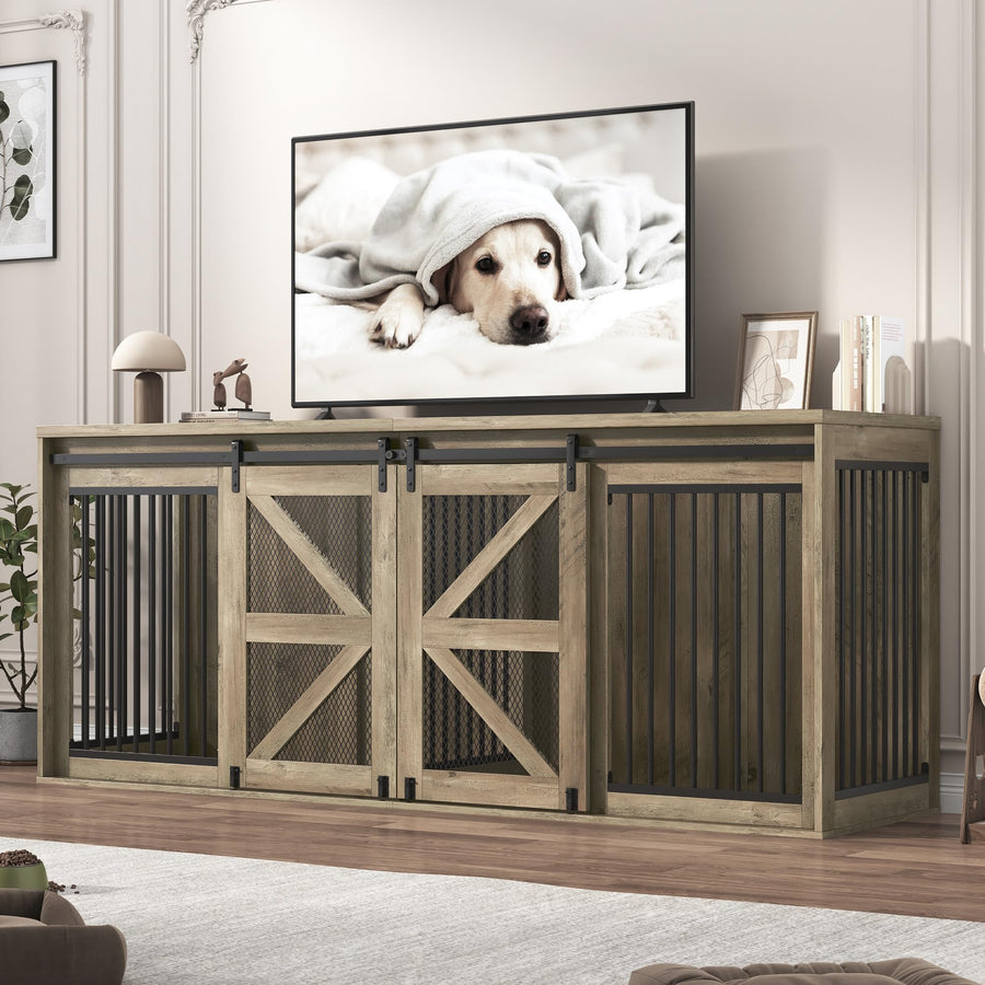 Dog Crate Furniture with Sliding Doors