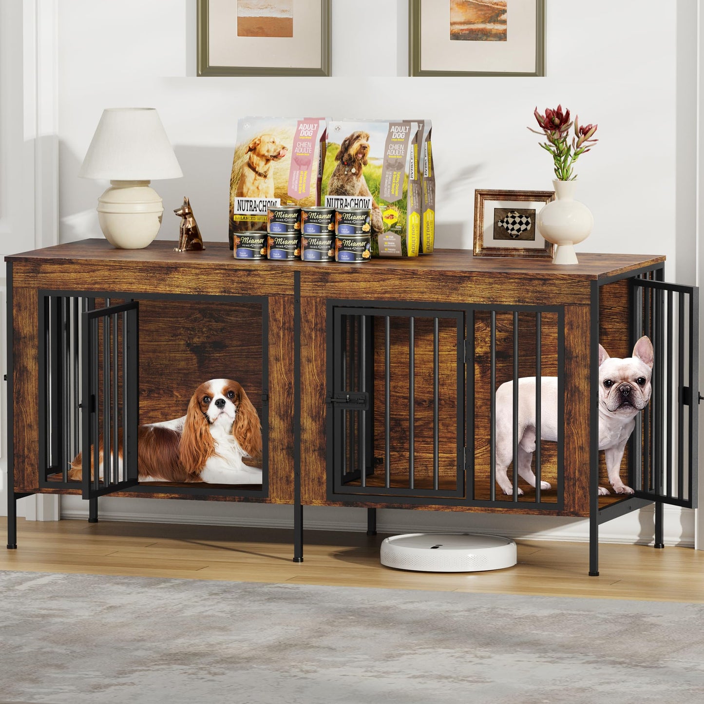 Single & Double Dog Crate Furniture TV Stand