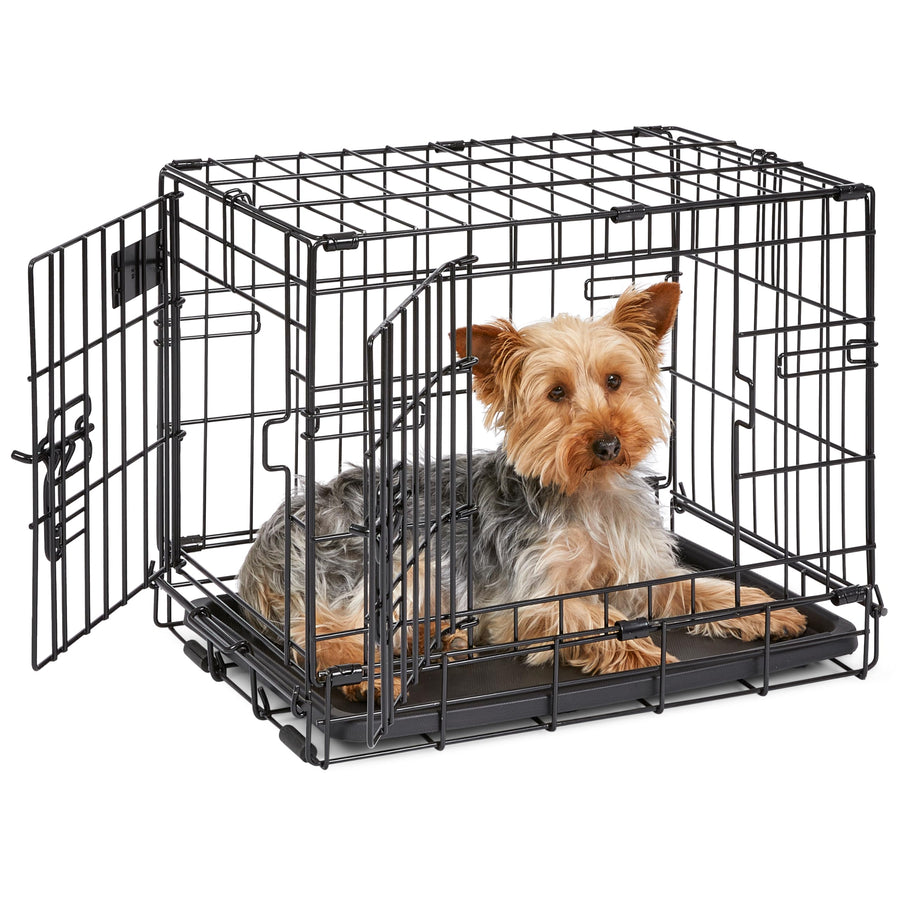 30-Inch Double Door Folding Dog Crate with Divider