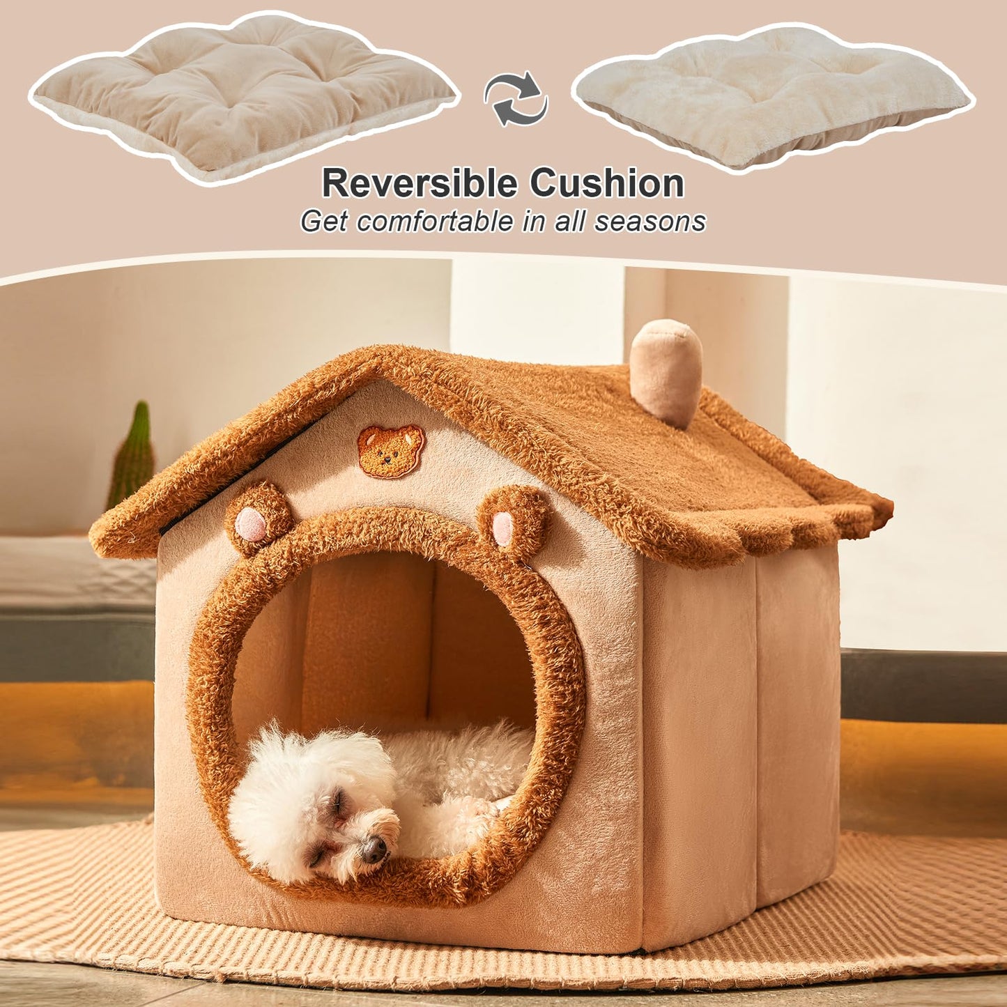 Indoor Pet Cave Bed for Small Dogs & Cats