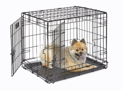 30-Inch Double Door Folding Dog Crate with Divider