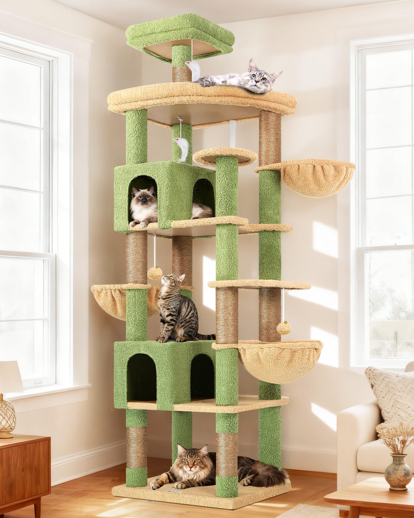 82-Inch Heavy-Duty Cat Tree with Condos & Perches