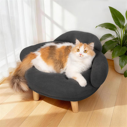 Furniture-Style Cat Sofa Bed with Velvet Cover
