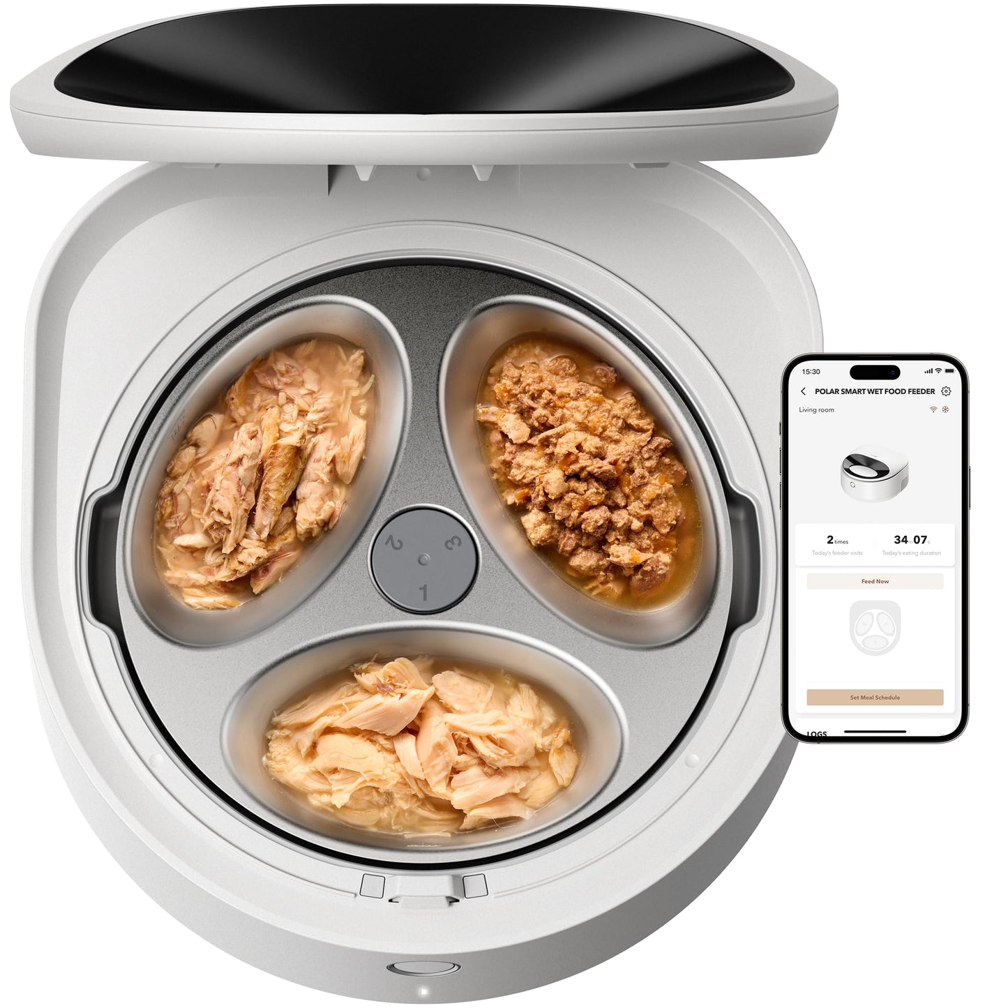 Automatic Wet Food Feeder with Refrigerated Bowl