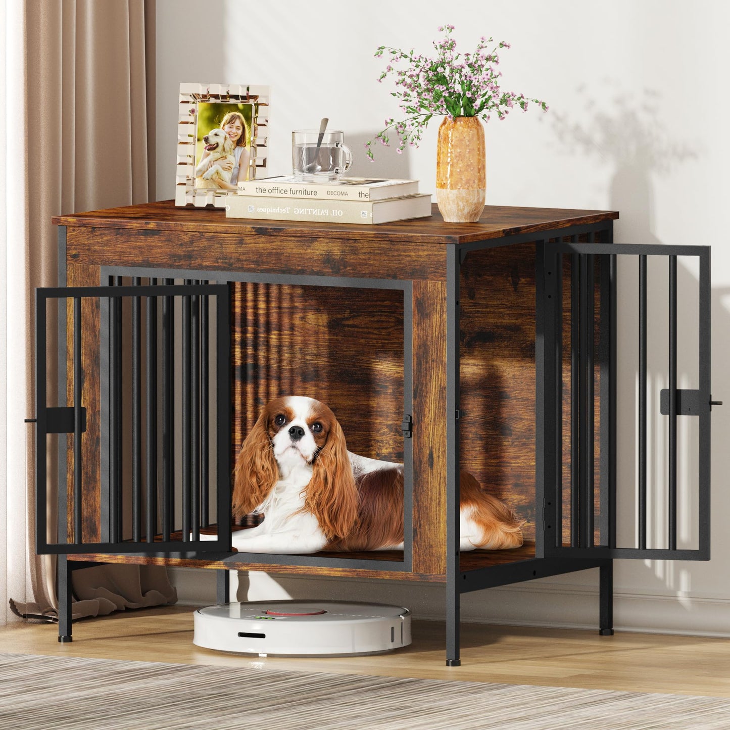 Single & Double Dog Crate Furniture TV Stand