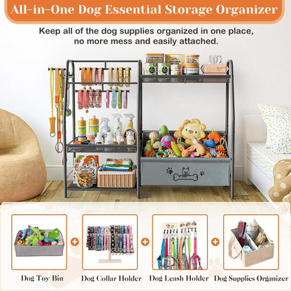 Large Pet Toy Storage Cabinet with Leash Hook